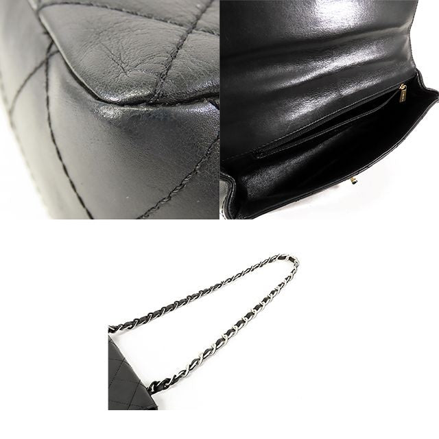 Chanel Shoulder Bag Black Lambskin Quilted Plastic Chain — view 4