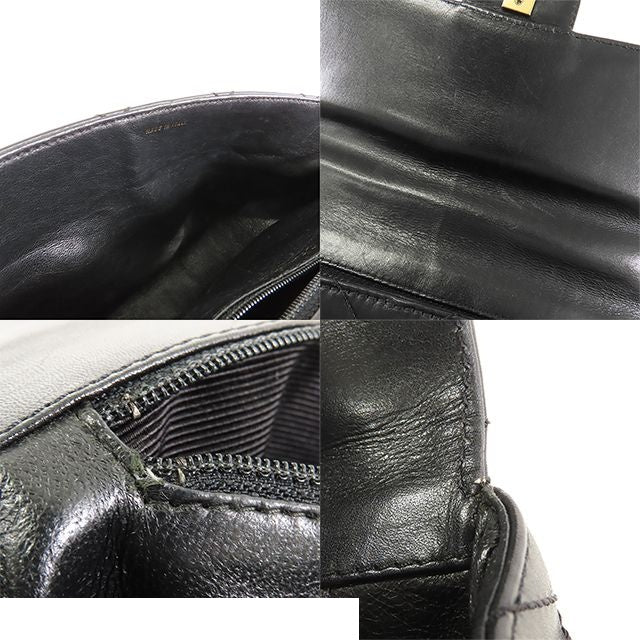 Chanel Shoulder Bag Black Lambskin Quilted Plastic Chain — view 8