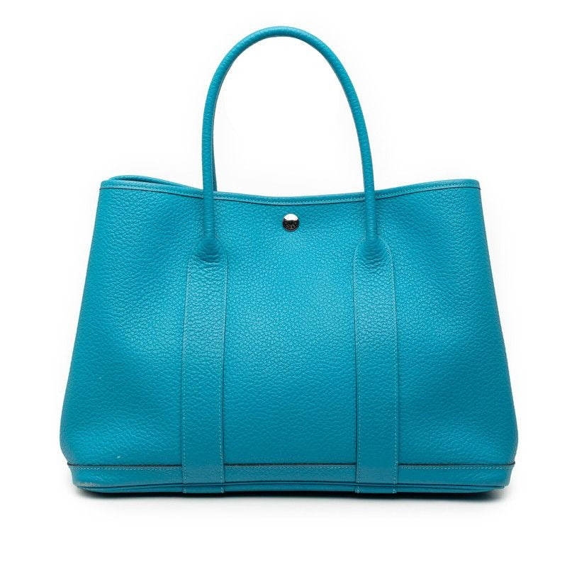 Hermes Garden Party PM Tote Blue Cobalt Silver Negonda