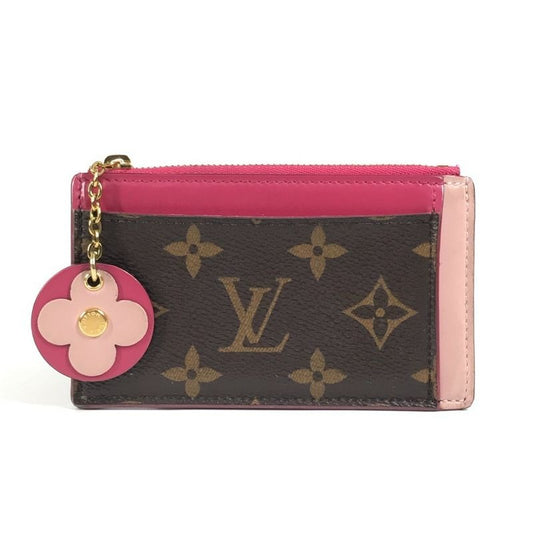 Louis Vuitton Coin Case Card Holder Zip Monogram Canvas Pink