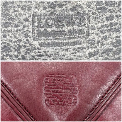 Loewe Mini Shoulder Bag Pochette Anagram Logo Red Bordeaux Nappaleather