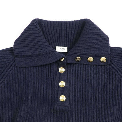 Celine Vareuse Sweater Wool Cashmere Valuse Knit Sweater 2ad0o274x.07ny Navy XS