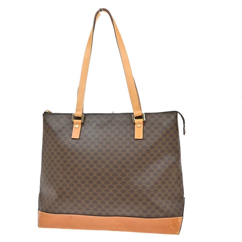 Celine Shoulder Tote Bag PVC Leather Brown 69ka948