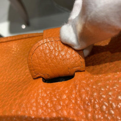 Authentic Hermes Evelyn GM Shoulder Bag Orange Brown