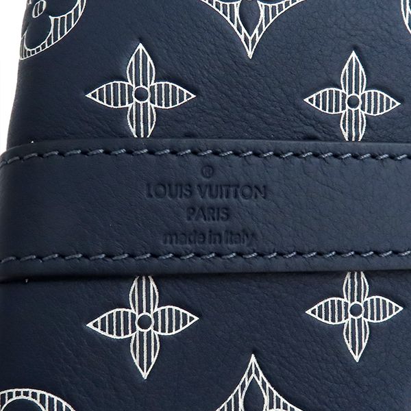 Louis Vuitton Boston Bag Keepall Bandoliere 50 Monogram Shadow Leather Ink Blue