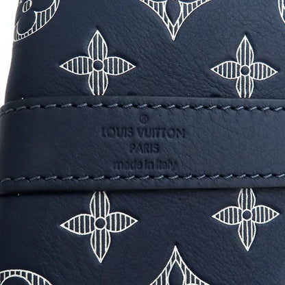 Louis Vuitton Boston Bag Keepall Bandoliere 50 Monogram Shadow Leather Ink Blue