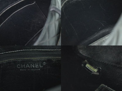 Authentic Chanel Coco Mark Revival Tote Handbag Caviar Skin Leather Black Coco