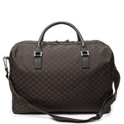 Gucci Large Carry All Duffel Brown GG Nylon Canvas — view 5