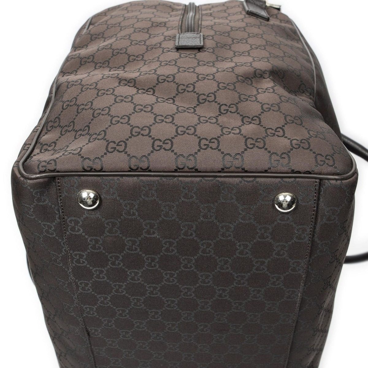 Gucci Large Carry All Duffel Brown GG Nylon Canvas — view 8