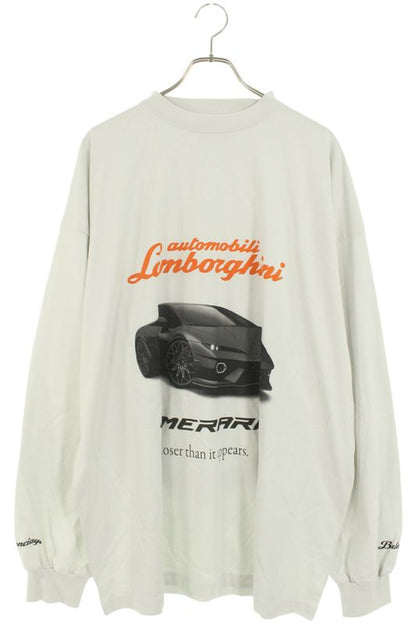 Balenciaga 25AW 835839 Tsvp9 Lamborghini Logo Print Long Sleeve Cut And Sewn