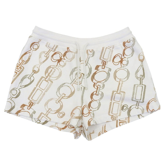 Hermes Re Boucles Dress Buckle 100% Cotton Shorts White