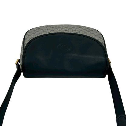 Gucci Vintage Micro GG Logo Pattern Leather Mini Shoulder Bag Pochette Navy Blue — view 4