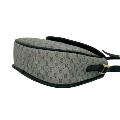 Gucci Vintage Micro GG Logo Pattern Leather Mini Shoulder Bag Pochette Navy Blue — view 8