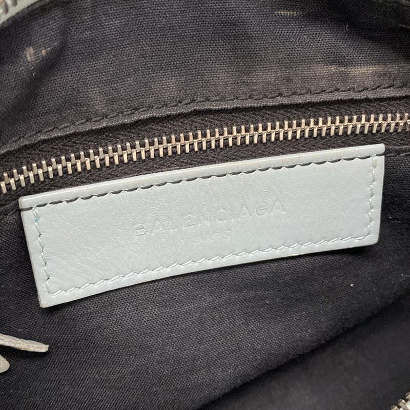 Balenciaga Handbag Classic Mini Twiggy 327103 Light Blue Coated Leather