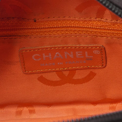 Chanel Cambon Line Calfskin And Enamel Mini Tote Bag In Brown With Silver