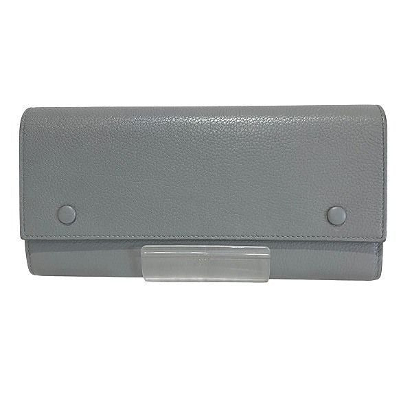 Celine Large Flap Multifunction Gray Leather Wallet