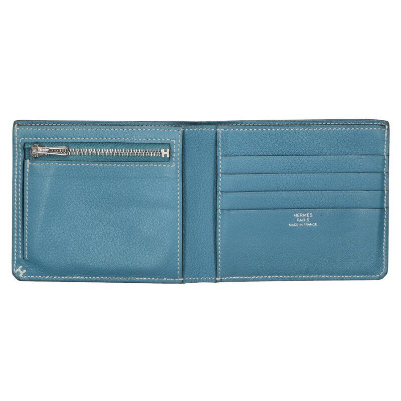 Hermes H Sériere Compact W Engraved Leather Bifold Wallet For Men