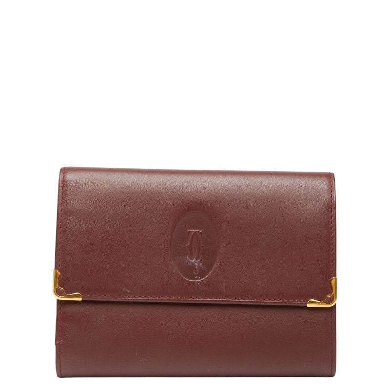 Cartier Must Line Bordeaux Wine Red Leather