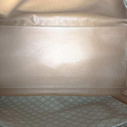 Celine M14 Handbag Mini Boston Macadam PVC Leather Beige Travel Vintage Ladies