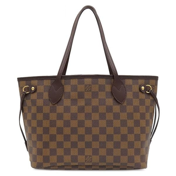 Louis Vuitton Tote Bag Neverfull PM Damier Canvas Ebene Gold Brown