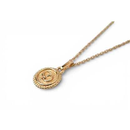 Dior Necklace Pendant Vintage CD Logo Circle Gold — view 2