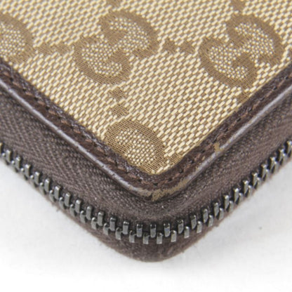 Gucci Round Zipper 307980 493075 Long Wallet In GG Canvas Brown