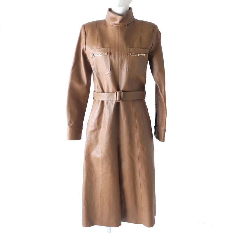 Celine 2 H Mock Neck Grained Leather Combinaison With Triomphe