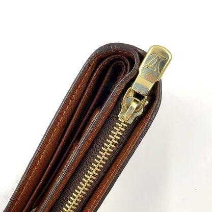 Louis Vuitton Porte Papier Zip Monogram PVC Brown Bifold Wallet Gold M61207