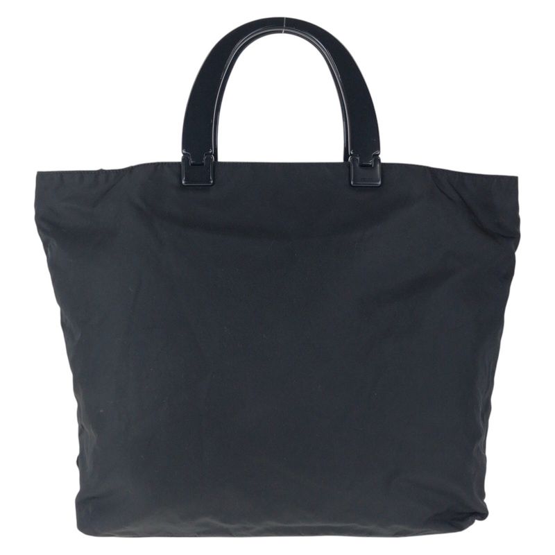 Prada Tessuto Triangle Logo Plate Black Nylon/plastic Tote Handbag Ladies 504894