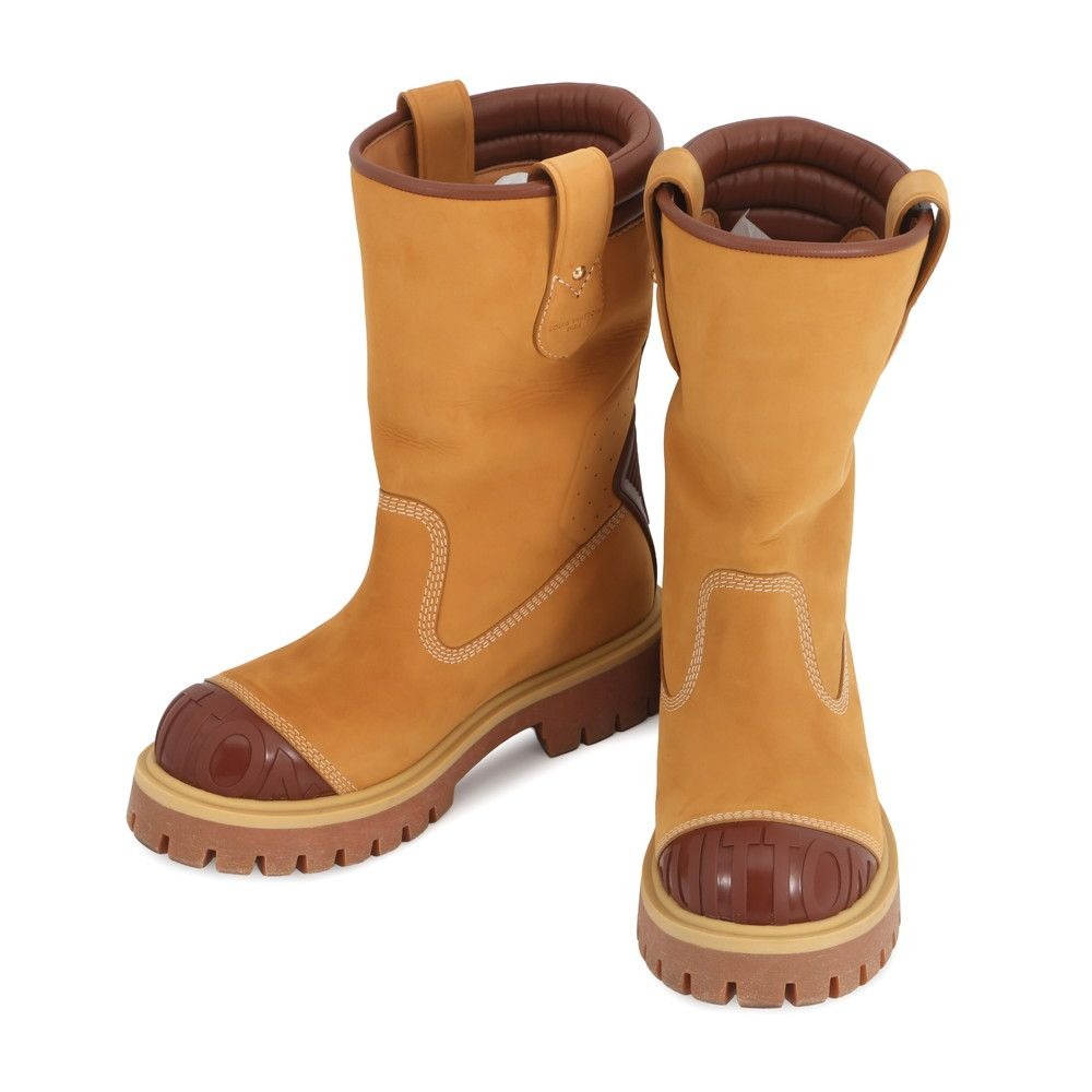 Louis Vuitton Boots LV Timberland Mid 9.5 Shoes Beige Brown