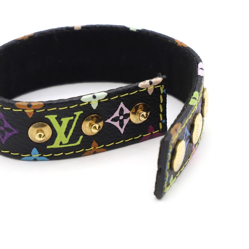 Louis Vuitton Bracelet Southcoat Monogram Multicolor GP Noir Black Gold
