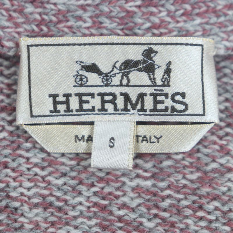 Hermes 22SS 100% Cashmere Gradient V-neck Knit Cardigan Pinkish Blue S Made In