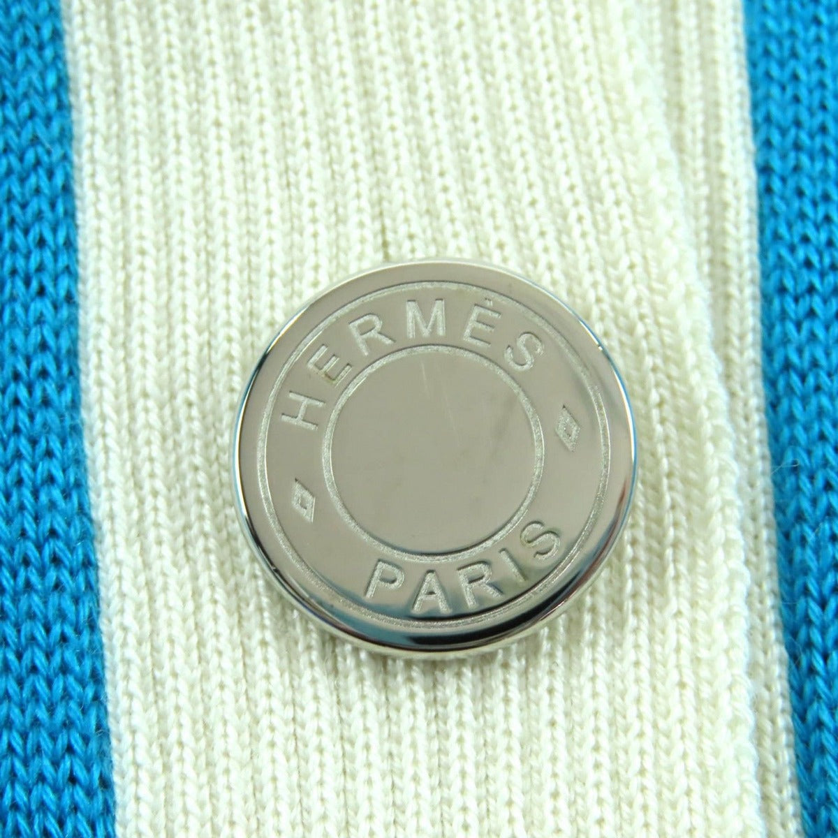 Hermes Cashmere Silk Blend Silver Series Button Chaine D'ancre — view 6