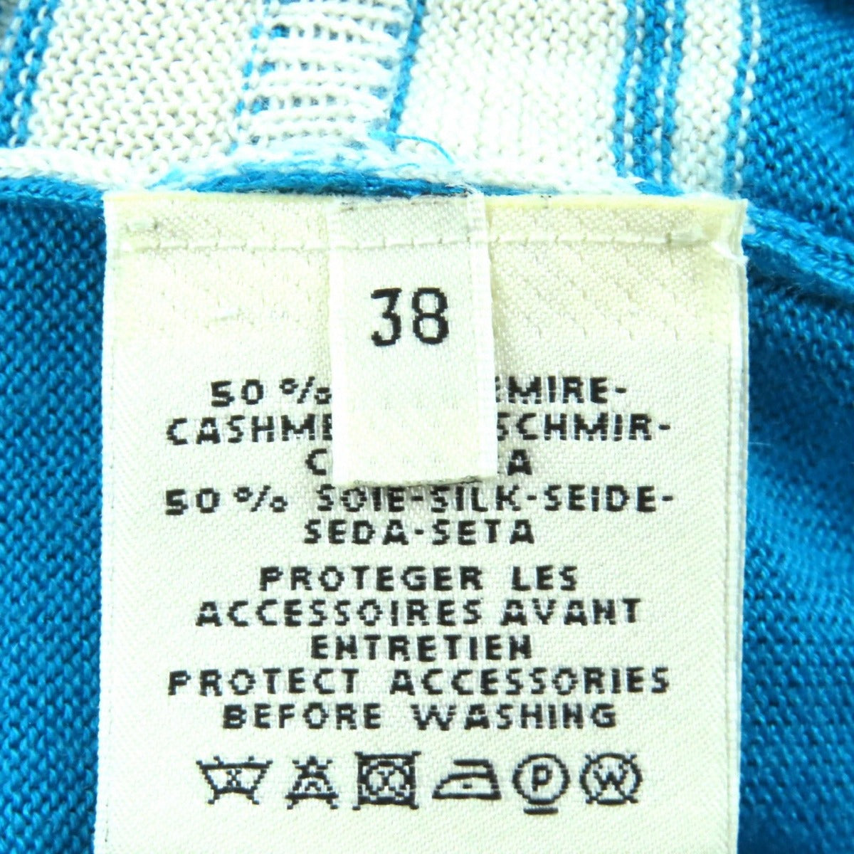Hermes Cashmere Silk Blend Silver Series Button Chaine D'ancre — view 8