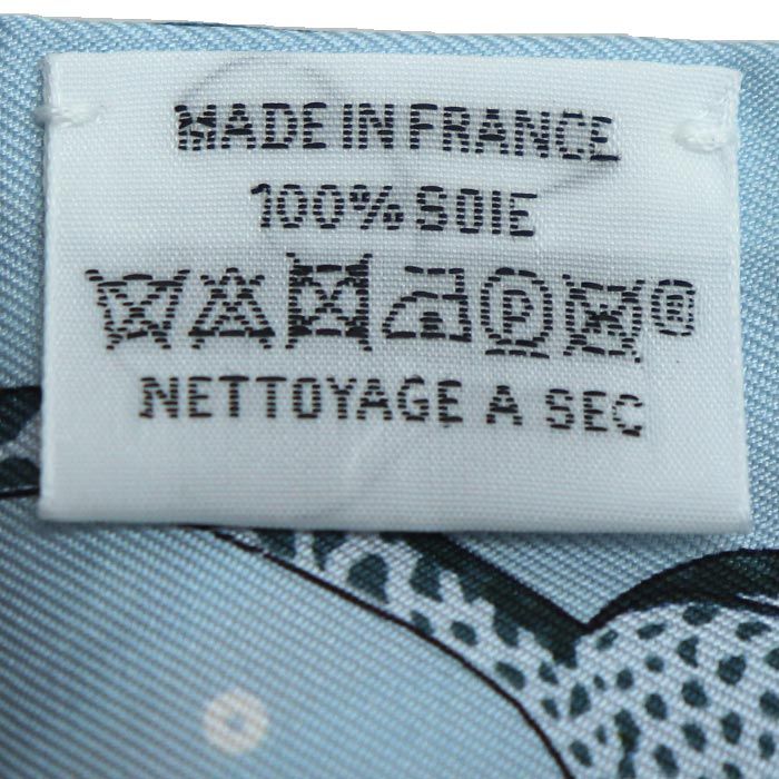 Hermes Guepards Bandana Cheetah Scarf Blue Marine Clesol / Blue Ciel / Green