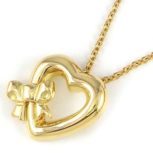 Tiffany & Co Necklace Heart Ribbon 18k Yellow Gold