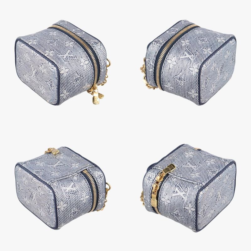 Louis Vuitton Micro Vanity Navy And Grey Monogram Jacquard Denim M82467ic Chip