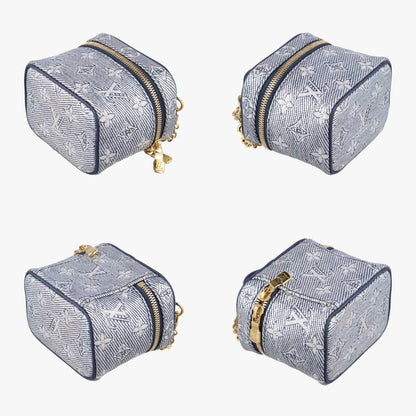Louis Vuitton Micro Vanity Navy And Grey Monogram Jacquard Denim M82467ic Chip