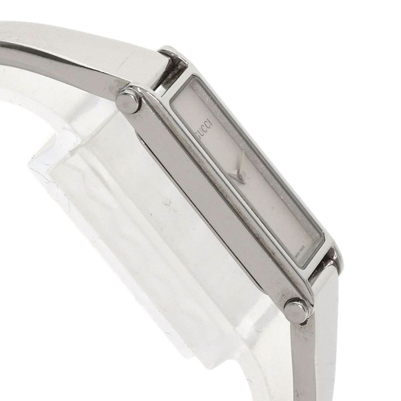 Gucci 1500l Square Face Bangle Watch SS Ladies