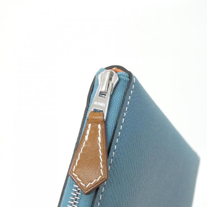 Hermes Aunage Rodeo Des Cowgirl Silk in Classic Wallet New Blue Jean — view 3