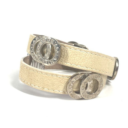 Bvlgari Bracelet Bvlgari Logo Double Coiled Leather Beige