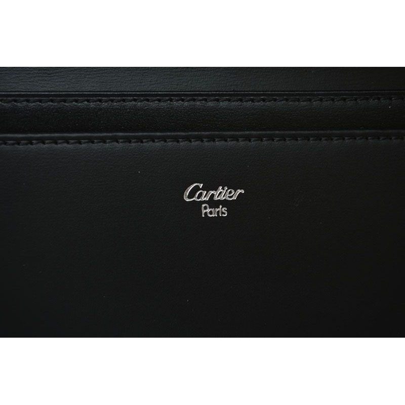 Cartier Wallet Billfold Leather Pasha Black Silver — view 12