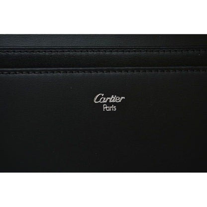 Cartier Wallet Billfold Leather Pasha Black Silver — view 12
