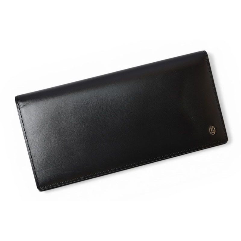 Cartier Wallet Billfold Leather Pasha Black Silver — view 2