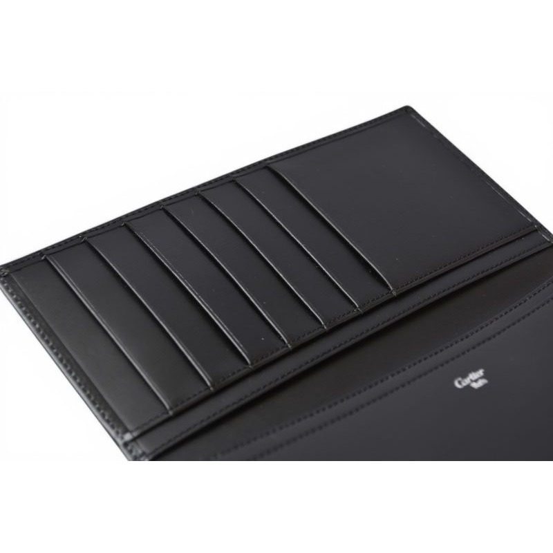 Cartier Wallet Billfold Leather Pasha Black Silver — view 6
