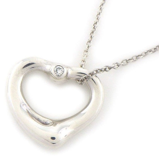 Tiffany & Co Necklace Open Heart 2 Point Diamond SV 925