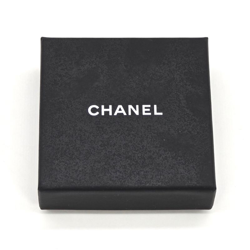 Chanel Coco Mark Earrings Binaural Ball Drop Border Blue/silver Color Gold