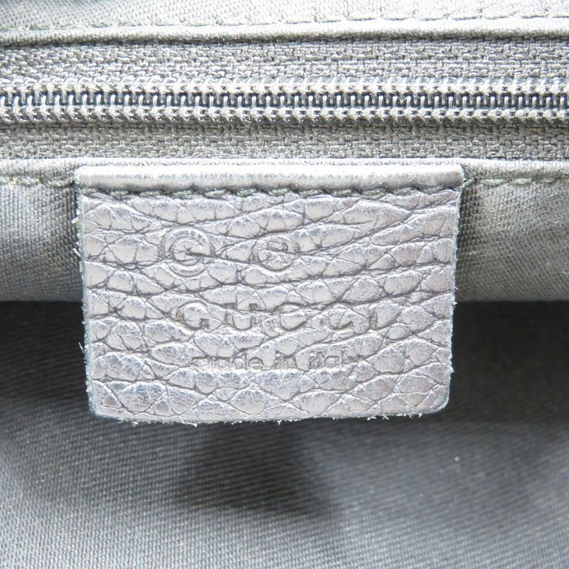 Gucci 196140 GG Canvas Silver Hardware Black Shoulder Bag 1087 Gucci