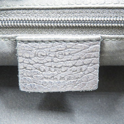 Gucci 196140 GG Canvas Silver Hardware Black Shoulder Bag 1087 Gucci