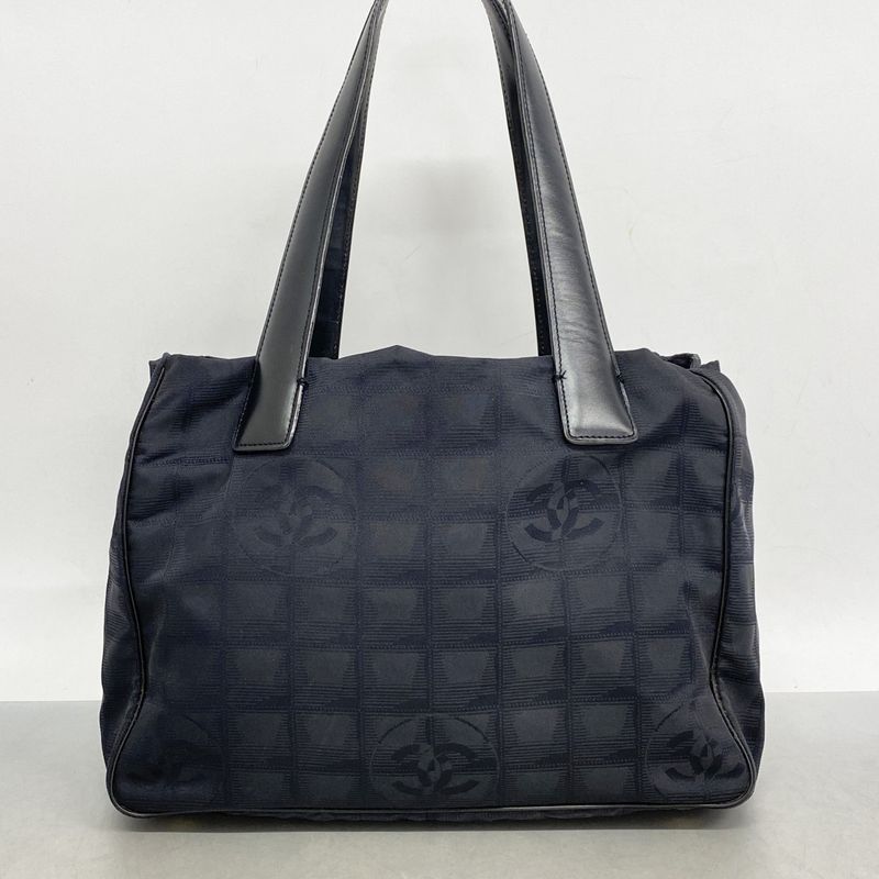 Chanel Tote New Travel Nylon Black Gold Hardware Women's